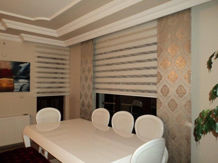 Zebra perde temizlik sonrası salon görünümü